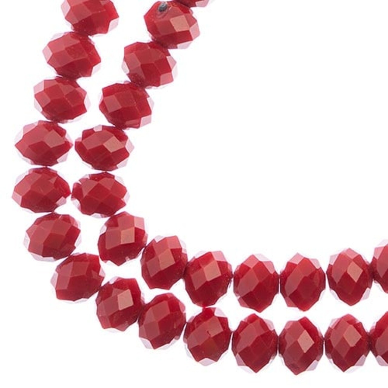 Crystal Lane DIY 2-Strand 7in Opaque Finish Glass Rondelle Donut Bead Strands